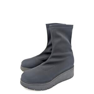 La Canadienne Knit Jared Platform Bootie Women's Black Size US11M EU42
